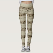  Muzieknoten afdrukken Leggings (Voorkant)