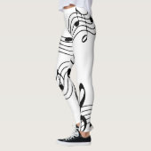 Muzieknoten B&W Yoga Pilates Hot Pants Leggings (Links)