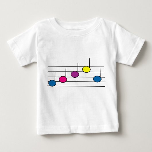 Muzieknoten Baby T-shirt (Voorkant)