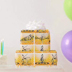 Muzieknoten barsten abstract uit cadeaupapier