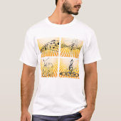 Muzieknoten barsten abstract uit t-shirt (Voorkant)