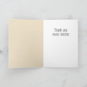 Muzieknoten Bedankt leraar Kaart (Binnen)