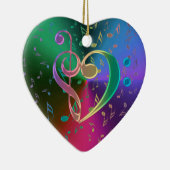 muzieknoten Behandelbare Bass Clef Heart Ornament (Rechts)