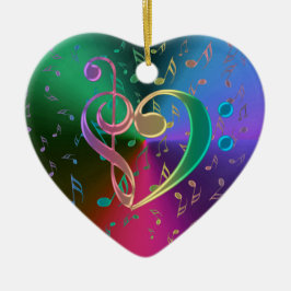 muzieknoten Behandelbare Bass Clef Heart Ornament