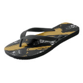 Muzieknoten Black Gold Modern Teenslippers (Schuin)