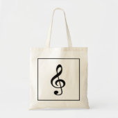 Muzieknoten Black Square Boarder Geluiden DJ Tote Bag (Voorkant)