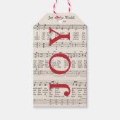  Muzieknoten Blad JOY Christmas Cadeaulabel (Voorkant)