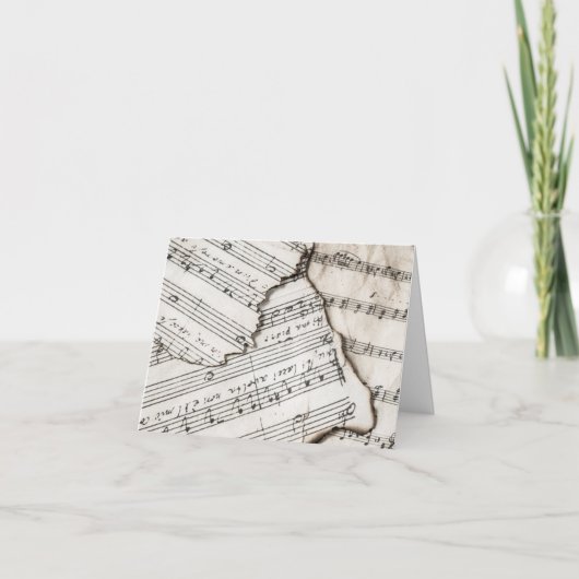 Muzieknoten  blad Opmerkingskaart Kaart (Voorkant)
