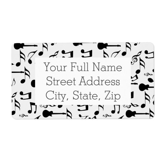 Muzieknoten - Bladmuziek Design Etiket (Voorkant)