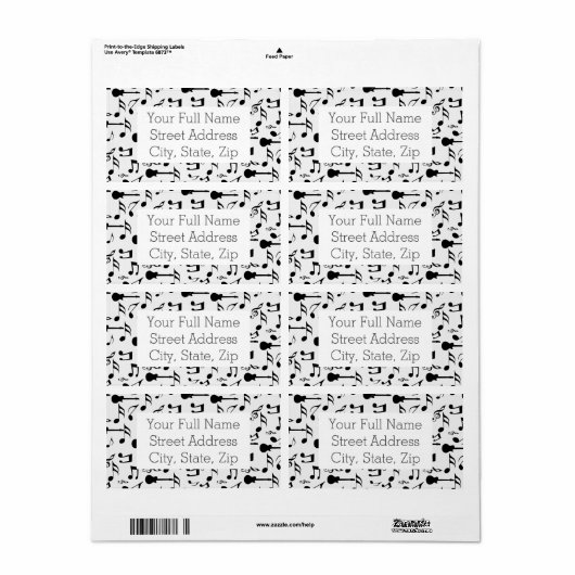 Muzieknoten - Bladmuziek Design Etiket (Full Sheet)