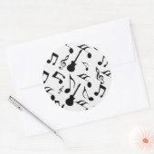 Muzieknoten - Bladmuziek Design Ronde Sticker (Envelop)