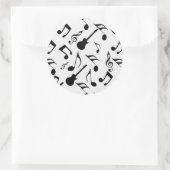 Muzieknoten - Bladmuziek Design Ronde Sticker (Tas)