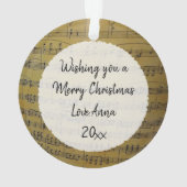  muzieknoten Bladmuziek en Angel Ornament (achterkant)