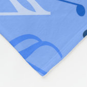 Muzieknoten blauw fleece deken (Hoek)