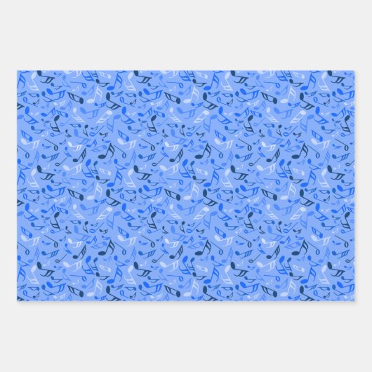 Muzieknoten Blauw Groen Paarse Inpakpapier Vel (Voorkant)