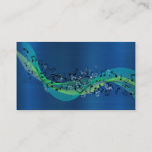 Muzieknoten | Blauw metaal Visitekaartje (Achterkant)