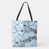 Muzieknoten Blauw Tote Bag (Voorkant)