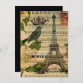 muzieknoten botanische parijs eiffeltoren kaart (Voorkant / Achterkant)