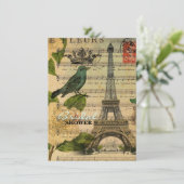 muzieknoten botanische parijs eiffeltoren kaart (Staand voorkant)