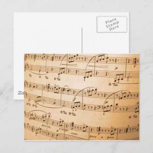 Muzieknoten Briefkaart (Voorkant / Achterkant)