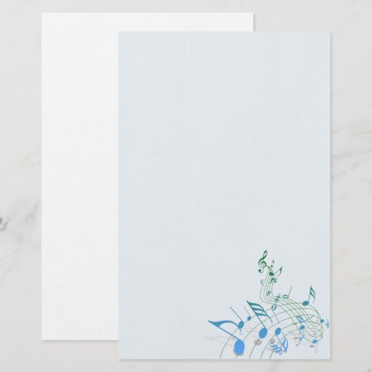 Muzieknoten Briefpapier (Voorkant / Achterkant)
