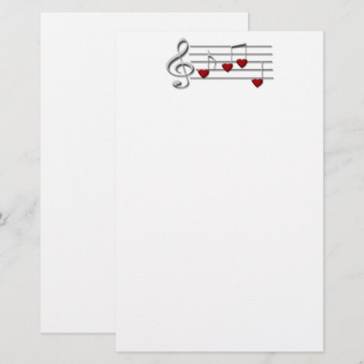muzieknoten briefpapier (Voorkant / Achterkant)