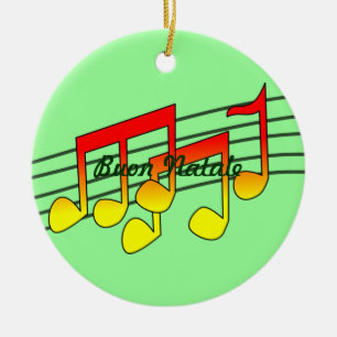 muzieknoten Buon Natale Kerstornament Keramisch Ornament