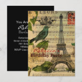 muzieknoten camellia franse parijs eiffeltoren kaart (Voorkant / Achterkant)