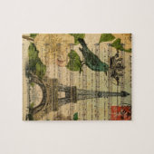 muzieknoten camellia franse parijs eiffeltoren legpuzzel (Horizontaal)