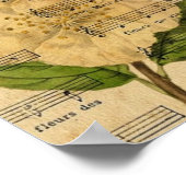 muzieknoten camellia franse parijs eiffeltoren poster (Hoek)