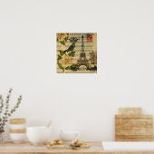 muzieknoten camellia franse parijs eiffeltoren poster (Keuken)