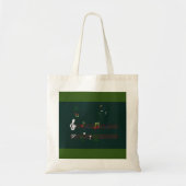 Muzieknoten Canvas tas Groen (Voorkant)