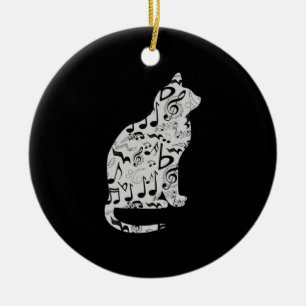 Muzieknoten Cat Lover - Minimalistische muzikant Keramisch Ornament