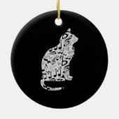 Muzieknoten Cat Lover - Minimalistische muzikant Keramisch Ornament (Achterkant)