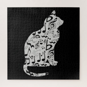 Muzieknoten Cat Lover - Minimalistische muzikant Legpuzzel