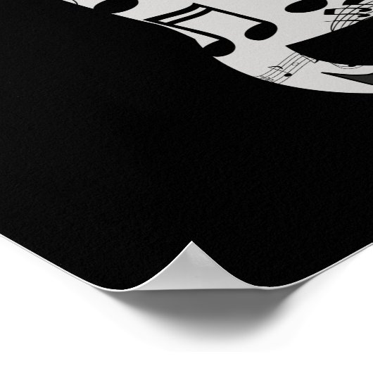 Muzieknoten Cat Lover - Minimalistische muzikant Poster (Hoek)