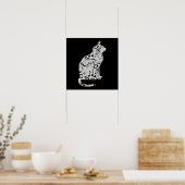 Muzieknoten Cat Lover - Minimalistische muzikant Poster (Keuken)