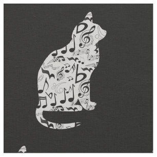 Muzieknoten Cat Lover - Minimalistische muzikant Stof
