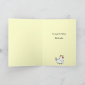 Muzieknoten Chicken-Customize Foto Verjaardag Kaar Kaart (Binnen)
