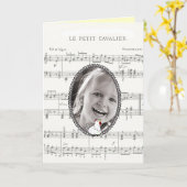 Muzieknoten Chicken-Customize Foto Verjaardag Kaar Kaart (Gele Bloem)