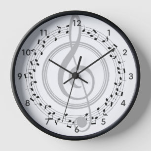 Muzieknoten Circle Treble Clef Piano Singer Clock