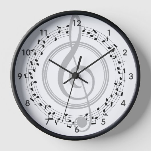 Muzieknoten Circle Treble Clef Piano Singer Clock (Voorkant)