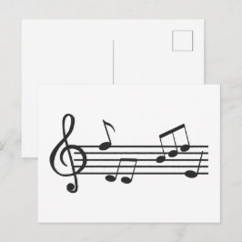 Muzieknoten clip art, vioolsleutel doodle briefkaart