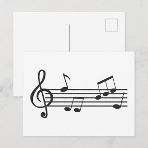 Muzieknoten clip art, vioolsleutel doodle briefkaart