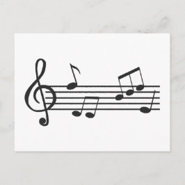 Muzieknoten clip art, vioolsleutel doodle briefkaart
