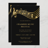 Muzieknoten Concert Sjabloon Elegante Uitnodiging (Voorkant / Achterkant)