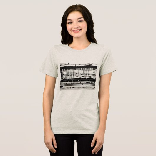 Muzieknoten dames t-shirt (Voorkant volledig)