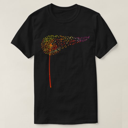 Muzieknoten Dandelionventiel voor mannen T-shirt (Design voorkant)