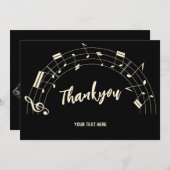 Muzieknoten dank u feestdagenkaart (Voorkant / Achterkant)