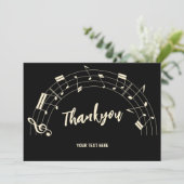 Muzieknoten dank u feestdagenkaart (Staand voorkant)
